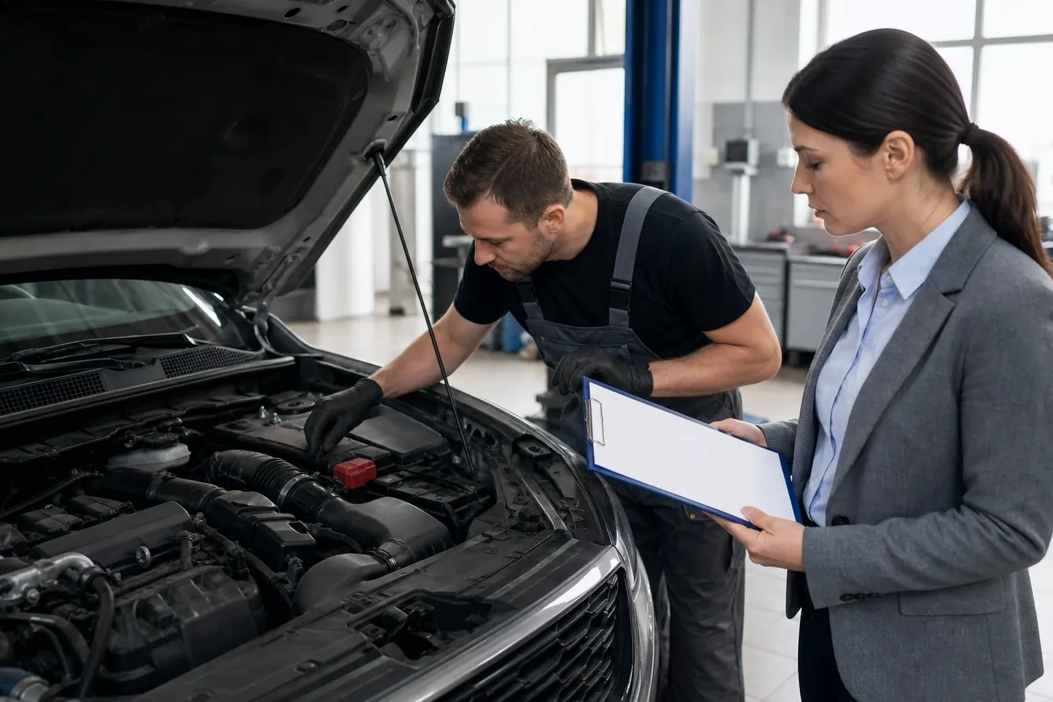 Realizando cadastro de motor de veículo em um ambiente de trabalho.